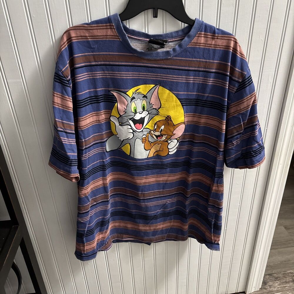 Tom & Jerry Graphic Cartoon T-Shirt Men Woman Retro XL Dumbgood Preown Chest48"